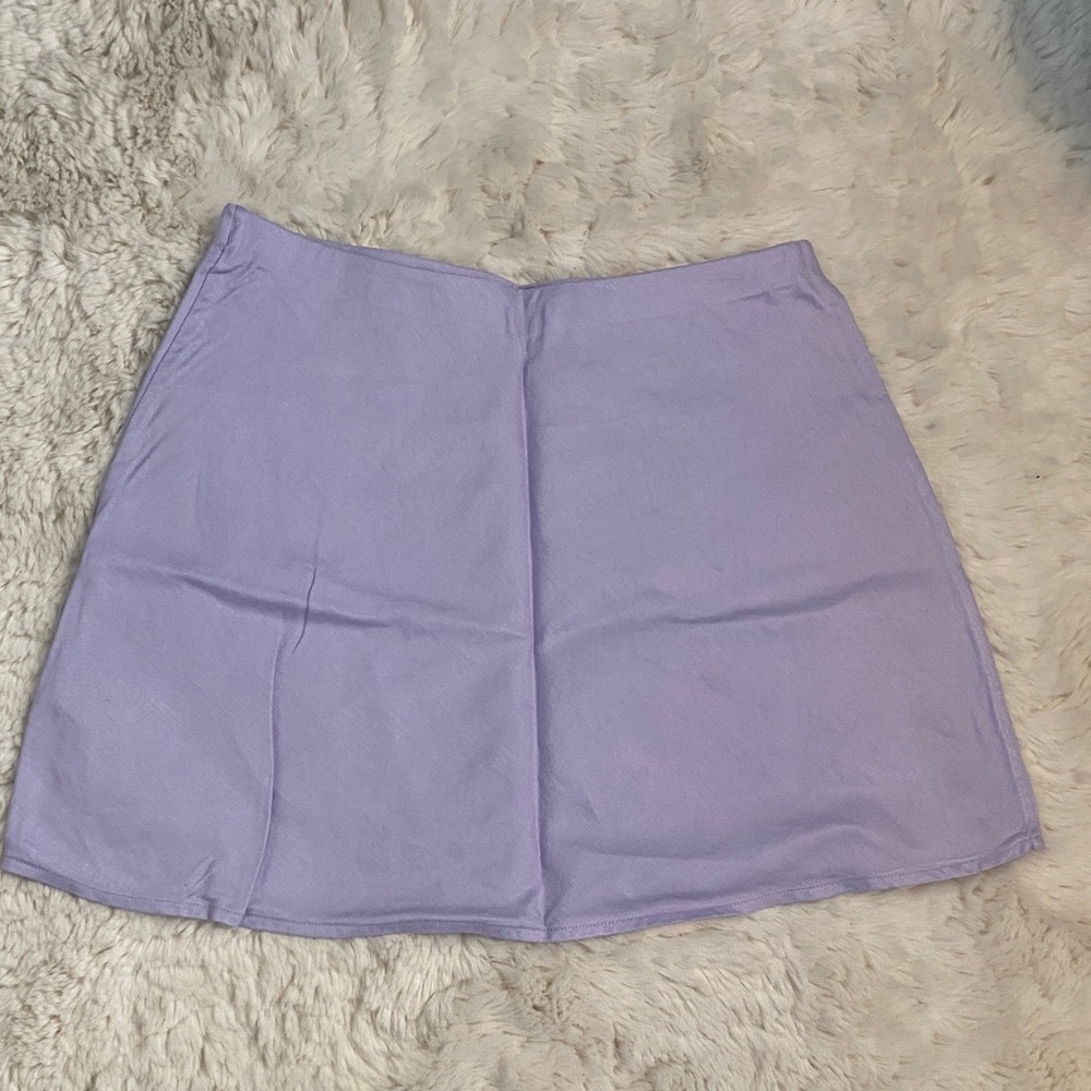 Anthropologie Linen Lavender Mini Skirt - Picture 5 of 8